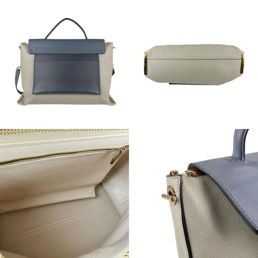 Chloe（クロエ） ショルダーバッグ クレア レザー グレー×ブルー系