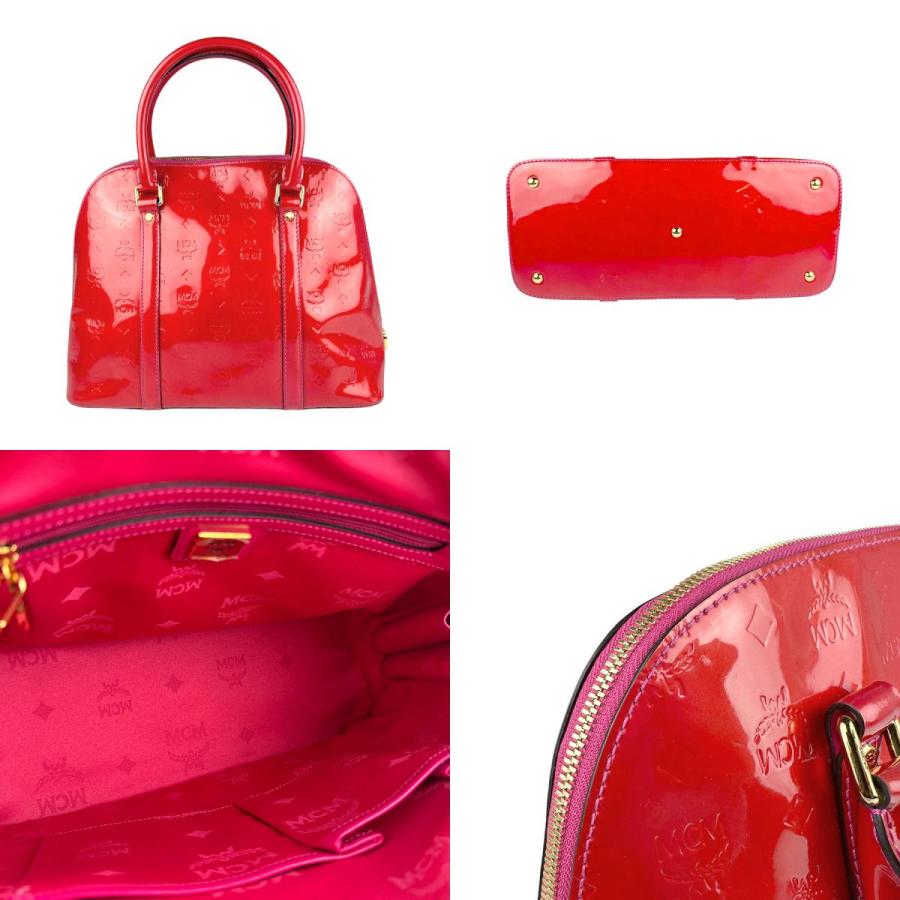 MCM エム シー ハンドバッグ パテントレザー レッド : ブランド  