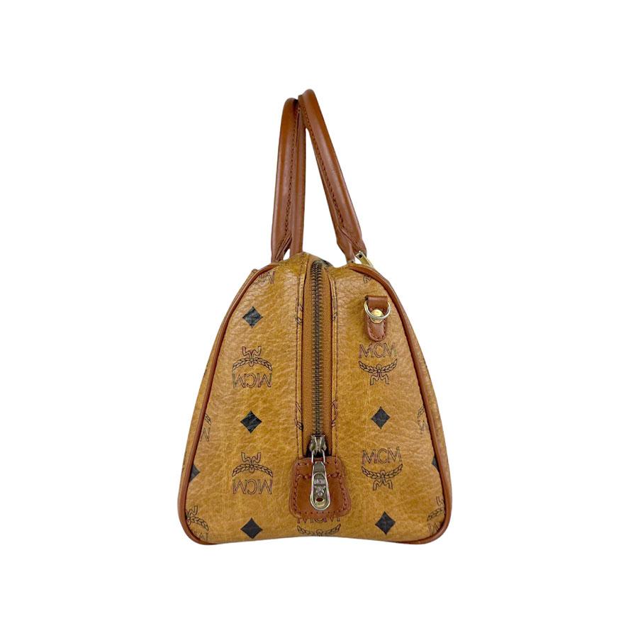 MCM エム シー ハンドバッグ レザー ブラウン/ブラック MCM エム シー ハンドバッグ レザー ブラウン/ブラック