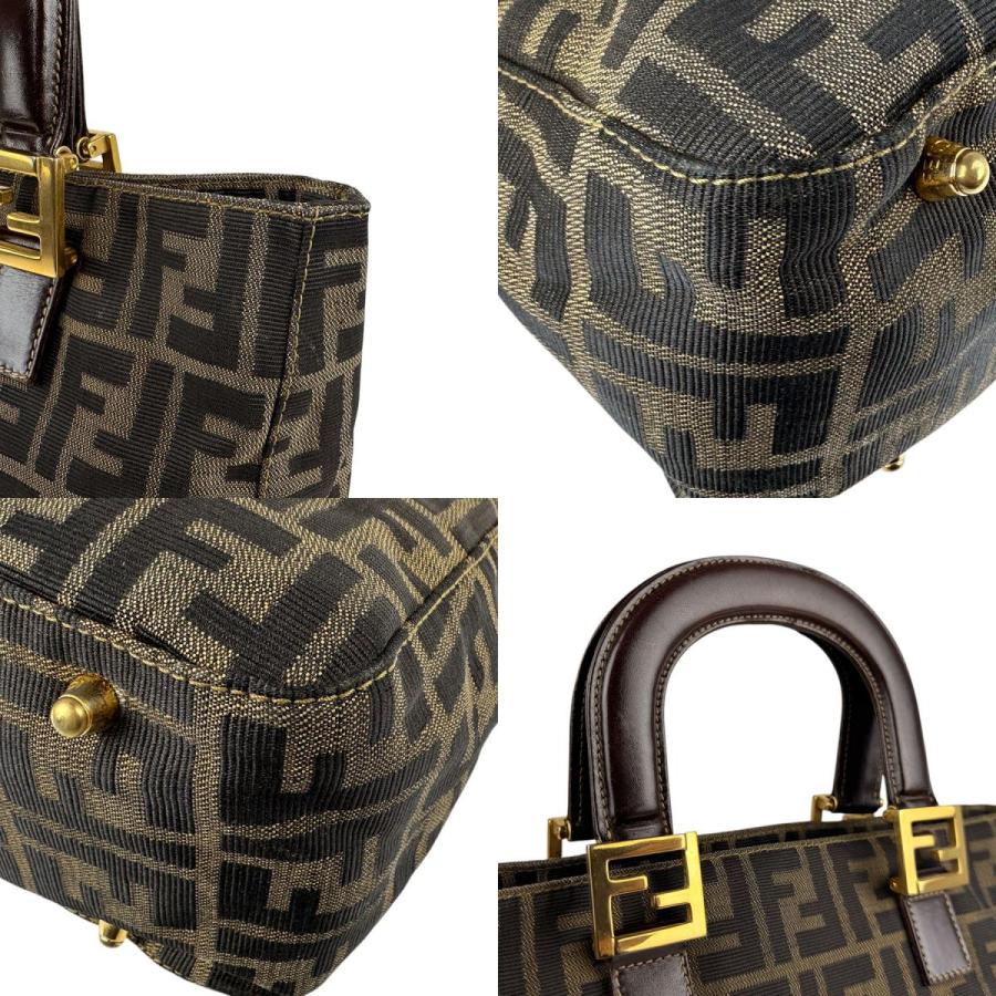 FENDI（フェンディ） ハンドバッグ ズッカ キャンバス/レザー ブラウン
