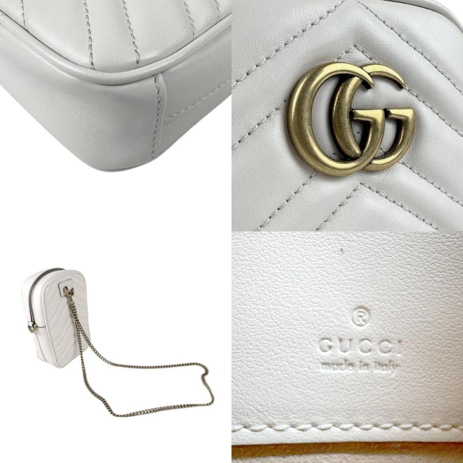 GUCCI（グッチ） ポーチ レザー ホワイト/ピンク : ブランドバリュー