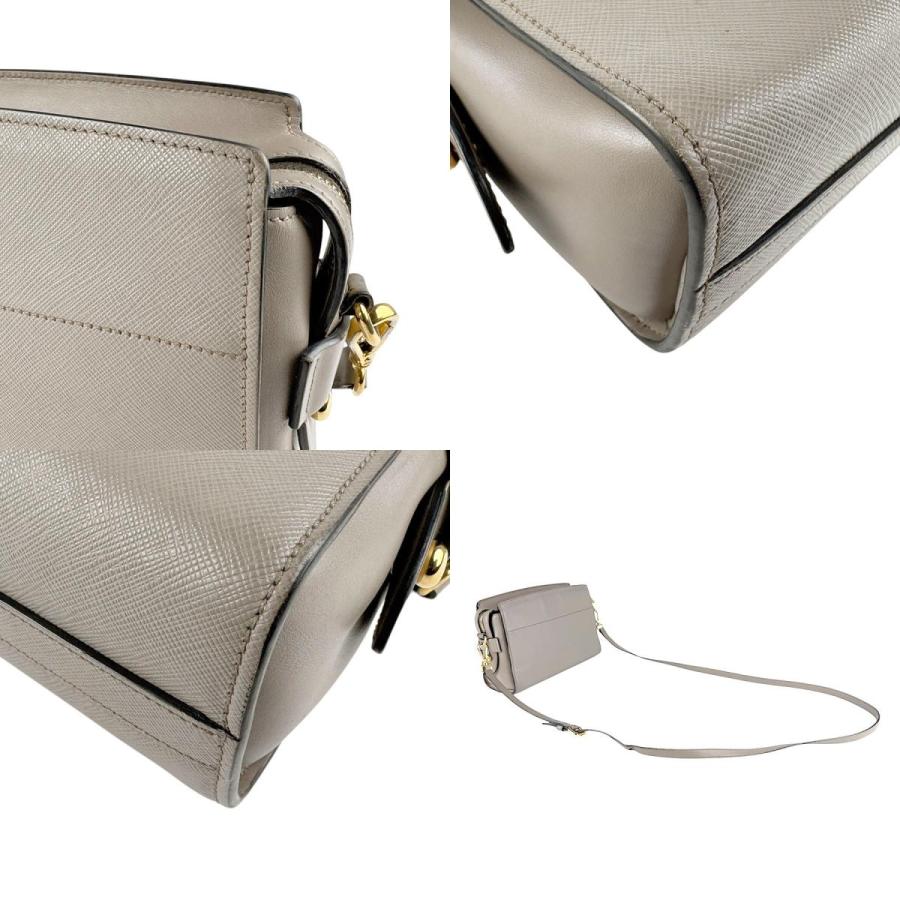 【美品】プラダPRADA斜め掛けショルダーバッグ 正規品 PRADA（プラダ） 斜め掛けショルダーバッグ レザー グレー : ブランド