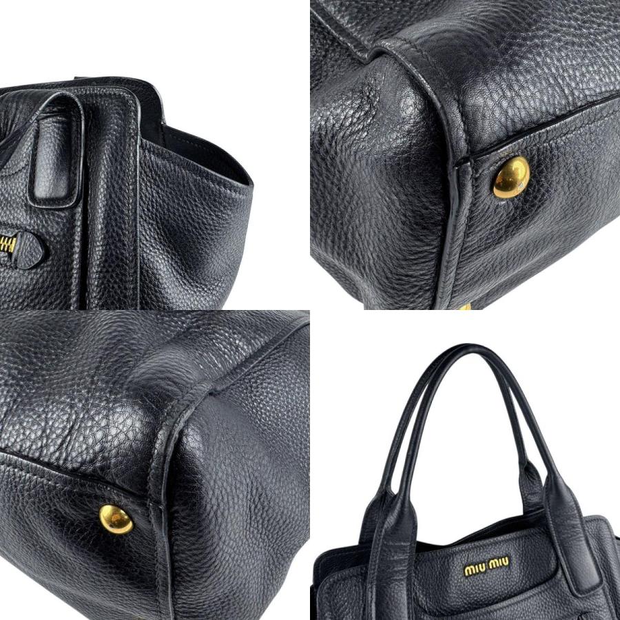 miu miu（ミュウミュウ） ハンドバッグ レザー ブラック : ブランド