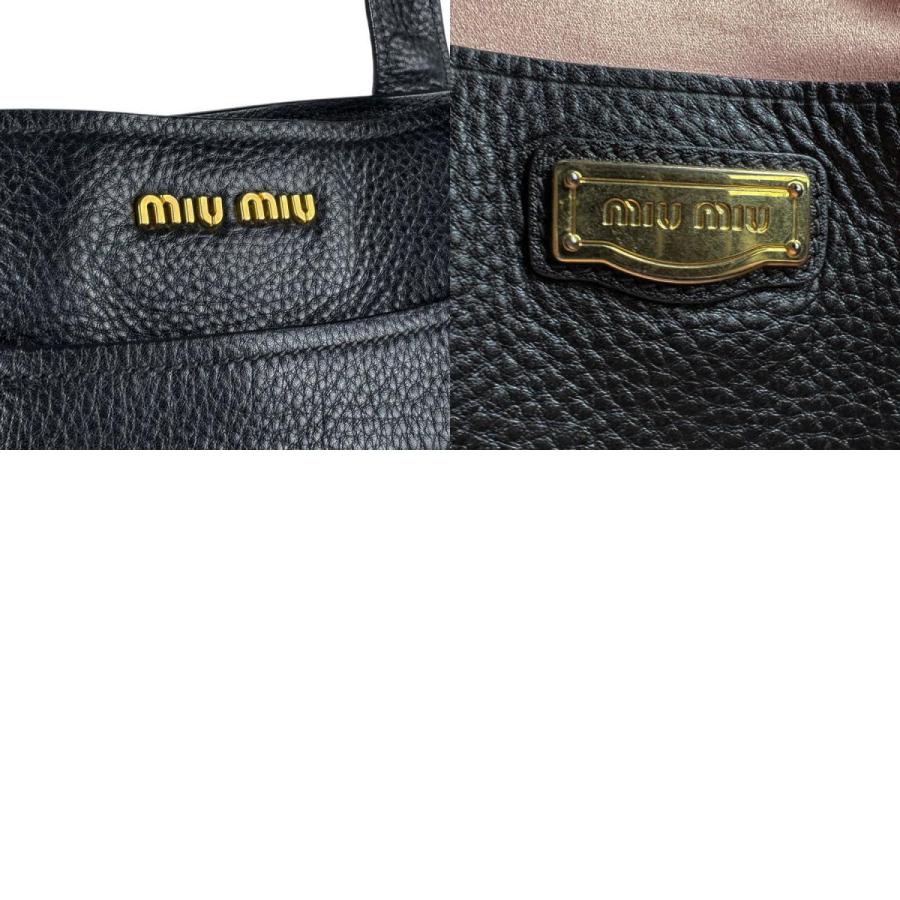 miu miu（ミュウミュウ） ハンドバッグ レザー ブラック : ブランド