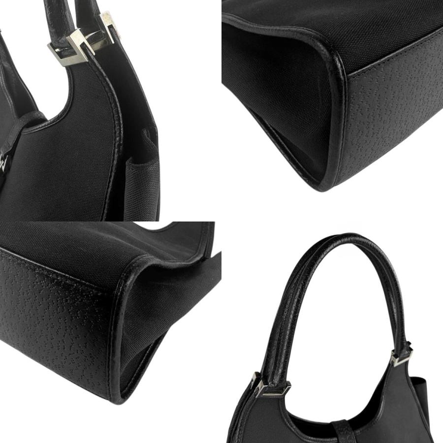 Gucci 黒 レザーハンドバッグ ウェビング グッチ ジャッキー ハンドバッグ 120885 シェリーライン
