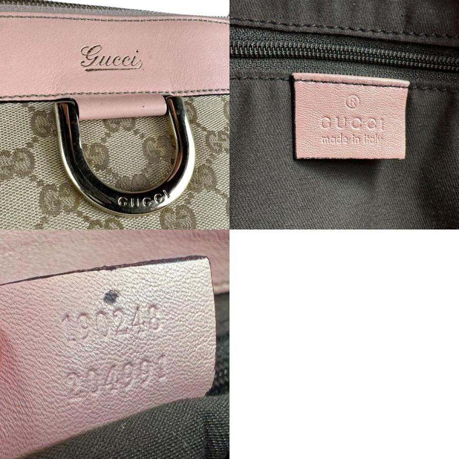 GUCCI（グッチ） ハンドバッグ GGキャンバス/レザー ピンク×ブラウン