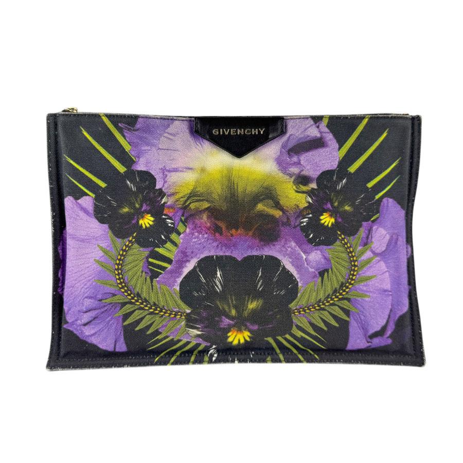 ジバンシィ GIVENCHY クラッチバッグ キャンバス ブラック×マルチ