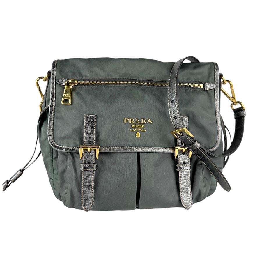 PRADA プラダ ショルダーバッグ ナイロン グリーン系グレー PRADA プラダ ショルダーバッグ ナイロン グリーン系グレー