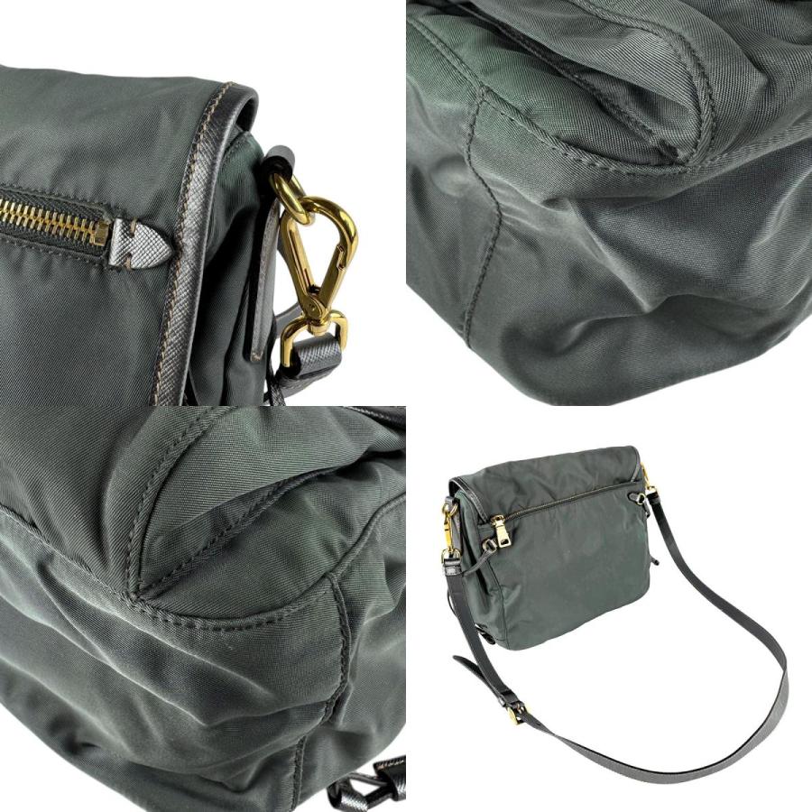 PRADA プラダ ショルダーバッグ ナイロン グリーン系グレー PRADA プラダ ショルダーバッグ ナイロン グリーン系グレー