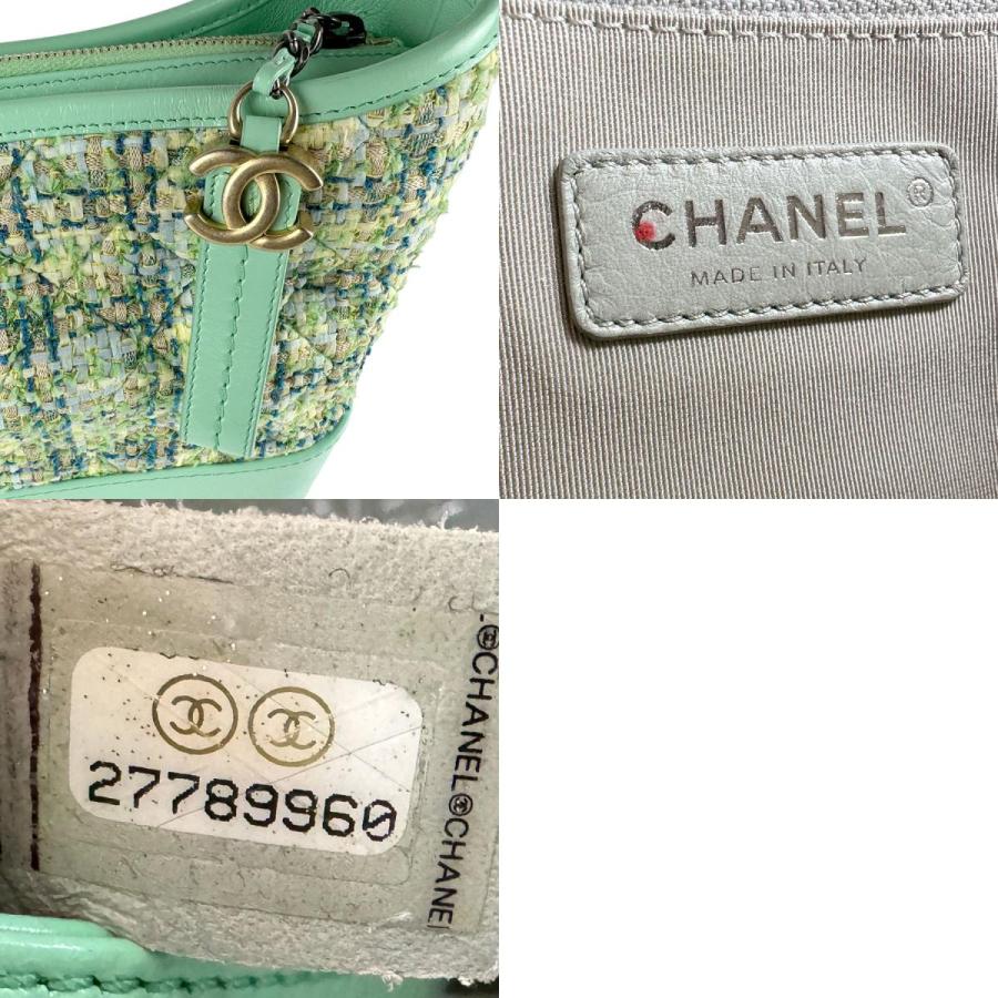 CHANEL ガブリエルドゥシャネル チェーンショルダーバッグ レザー グリーン CHANEL（シャネル） ショルダーバッグ ガブリエル ホーボー ツイード