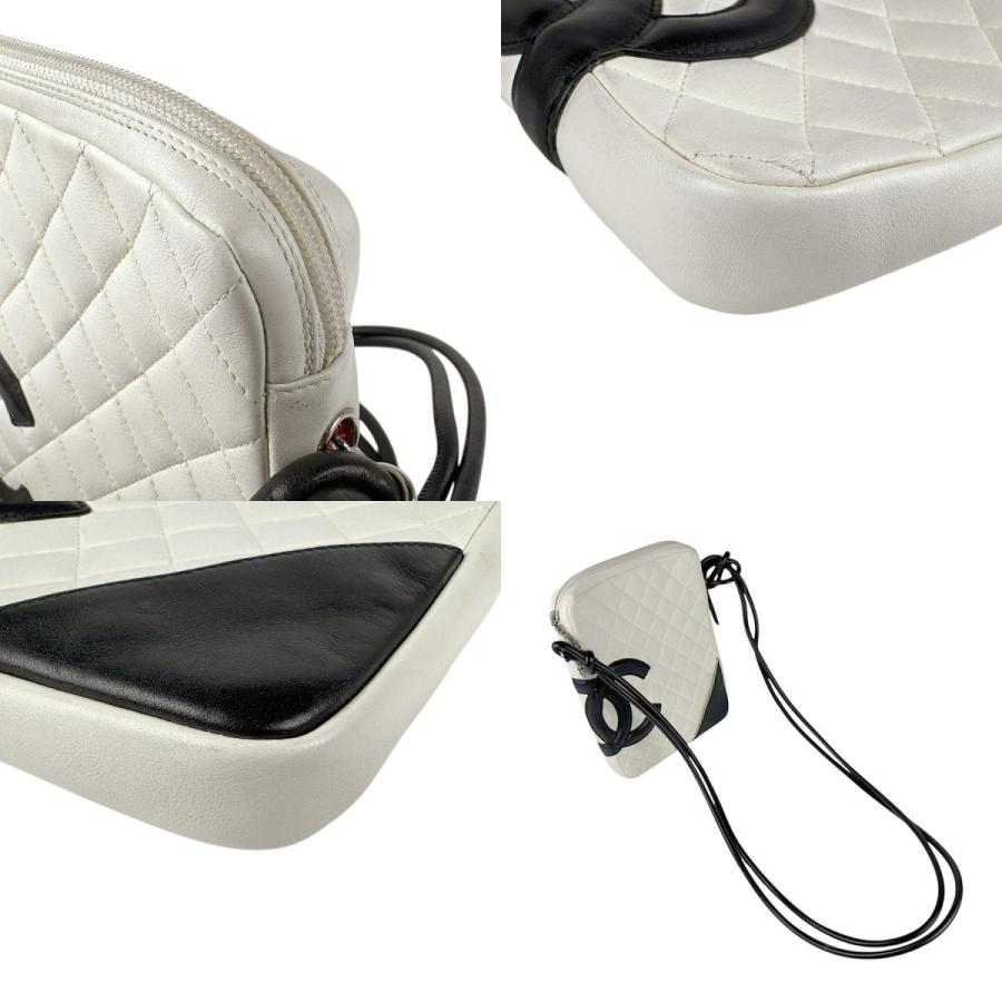 CHANEL（シャネル） ショルダーバッグ レザー ホワイト×ブラック