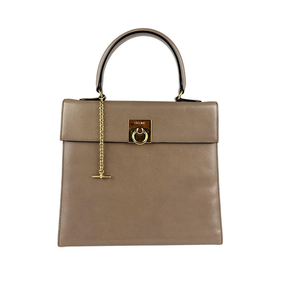 ゆん　CELINE レザー ハンドバッグ CELINE（セリーヌ） ハンドバッグ レザー グレージュ : ブランド