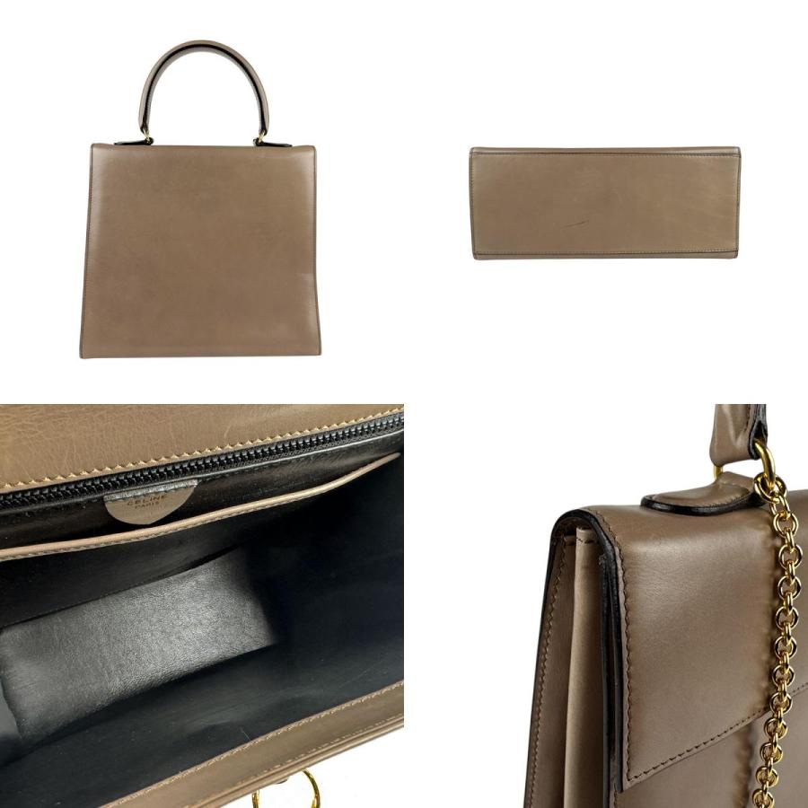 CELINE（セリーヌ） ハンドバッグ レザー グレージュ : ブランド