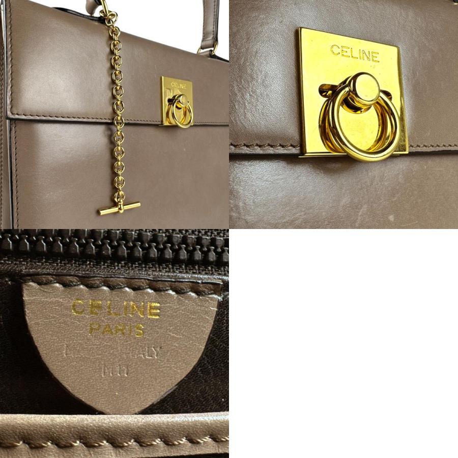 ゆん　CELINE レザー ハンドバッグ CELINE（セリーヌ） ハンドバッグ レザー グレージュ : ブランド