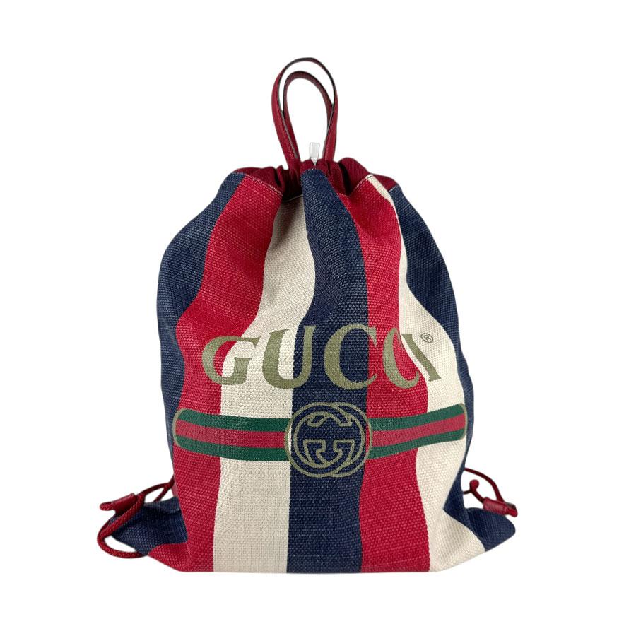 GUCCI（グッチ） リュック レッド×ホワイト×ブルー : ブランドバリュー