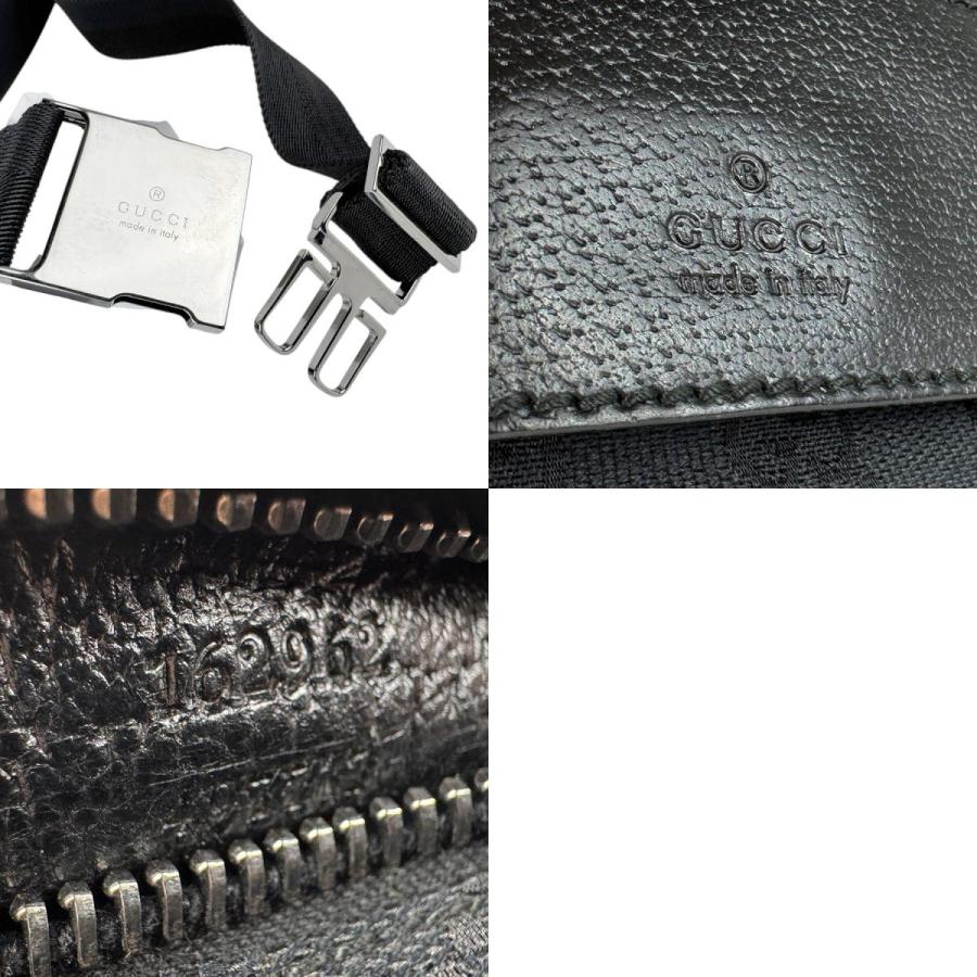 GUCCI（グッチ） ウエストバッグ GGキャンバス/レザー ブラック