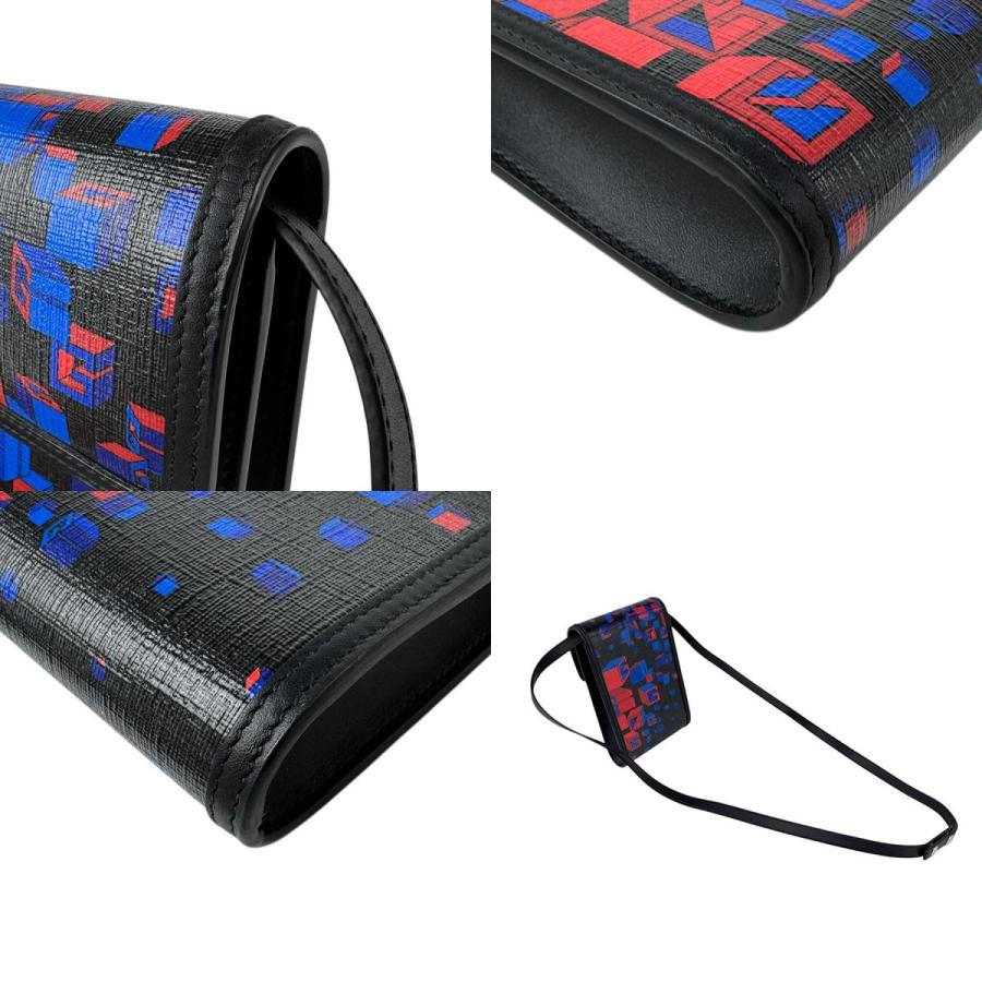 Gucci ネイビー ポーチ GUCCI（グッチ） フォンポーチ フォンホルダー PVC/レザー ブラック