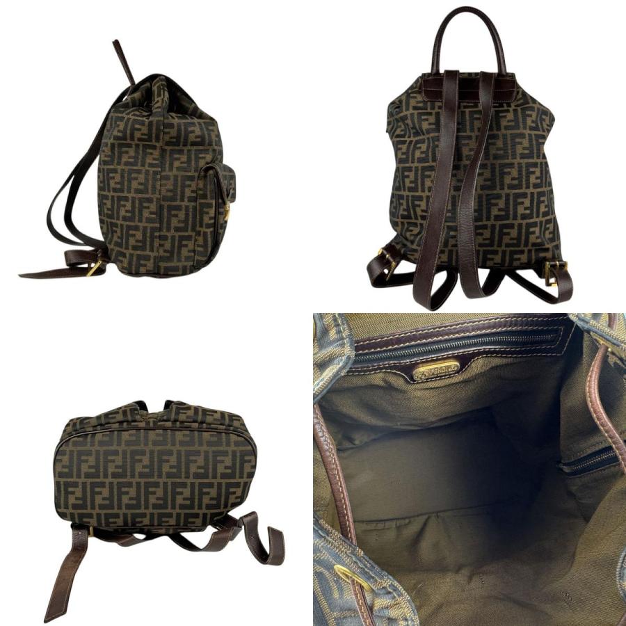 FENDI フェンディ ズッカ キャンバス レザー リュック バッグ ブラウン FENDI（フェンディ） リュック ズッカ キャンバス/レザー ブラウン