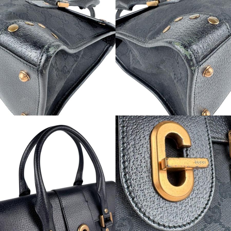 GUCCI（グッチ） ハンドバッグ GGキャンバス/レザー ブラック