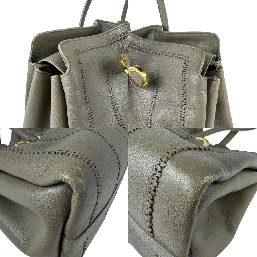 BVLGARI（ブルガリ） ショルダーバッグ レザー グレー : ブランド