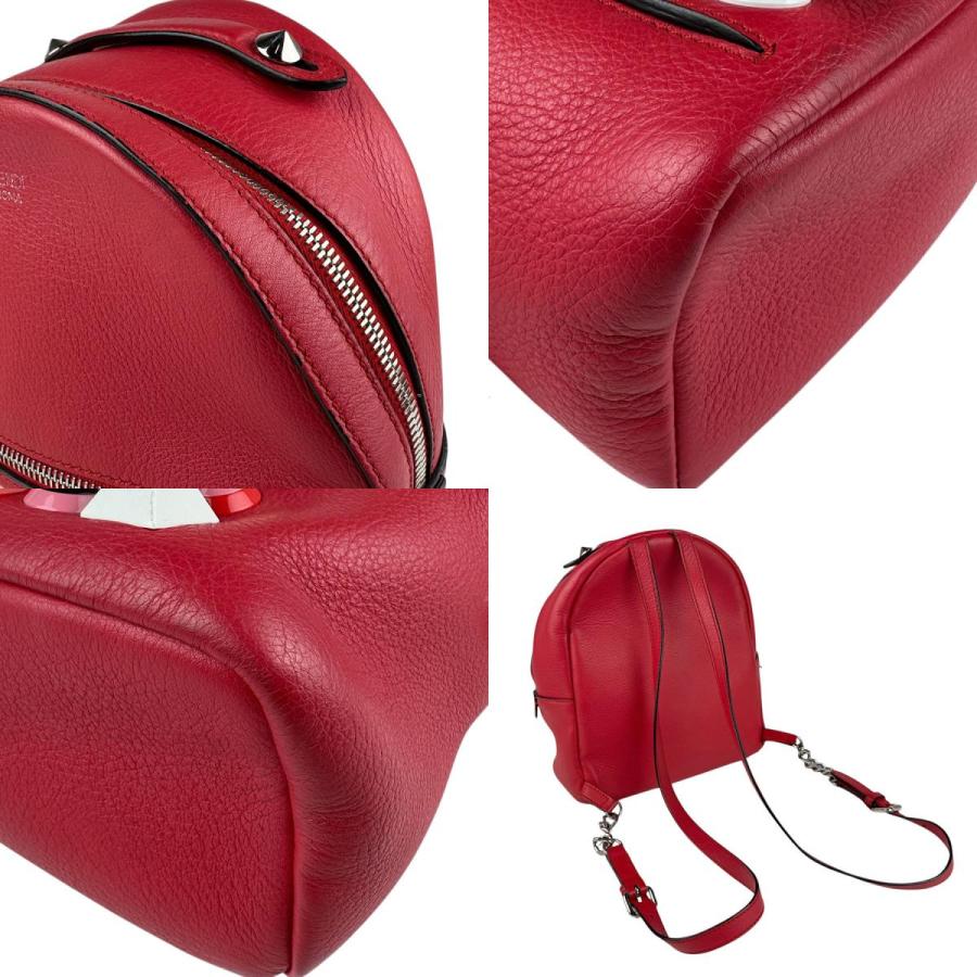 FENDI（フェンディ） リュック マルチスタッズ レザー/メタル レッド