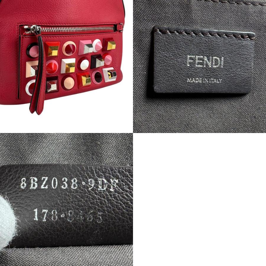 FENDI（フェンディ） リュック マルチスタッズ レザー/メタル レッド