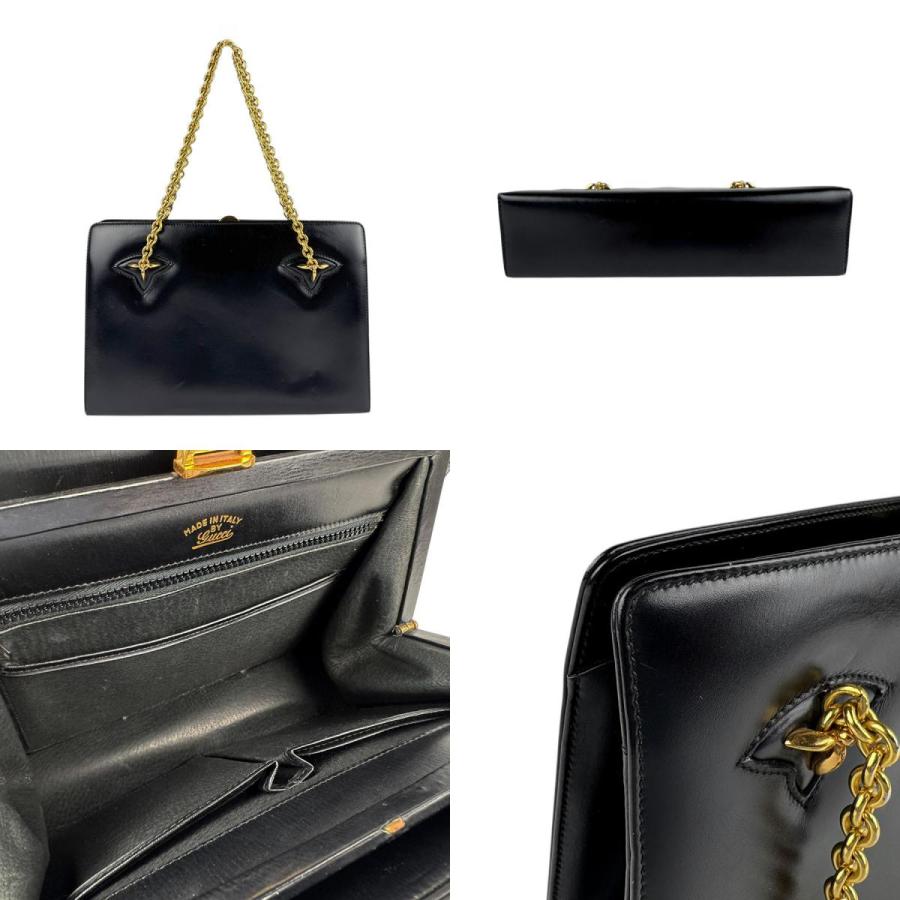 GUCCI グッチ ショルダーバッグ レザー ブラック : ブランドバリュー
