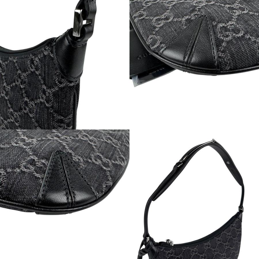GUCCI（グッチ） ショルダーバッグ レザー/GGデニム ブラック