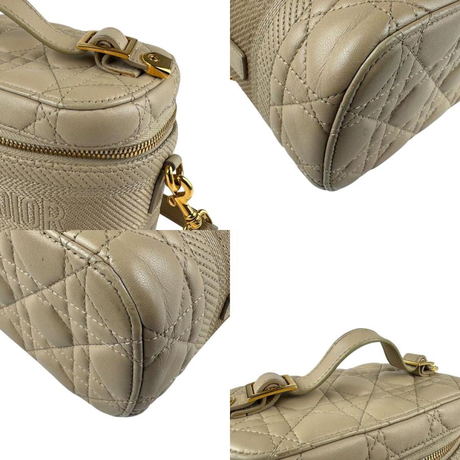 クリスチャン　ディオール　カナージュ　レザー　ハンドバッグ　ベージュ クリスチャンディオールカナージュレザーハンドバッグベージュ