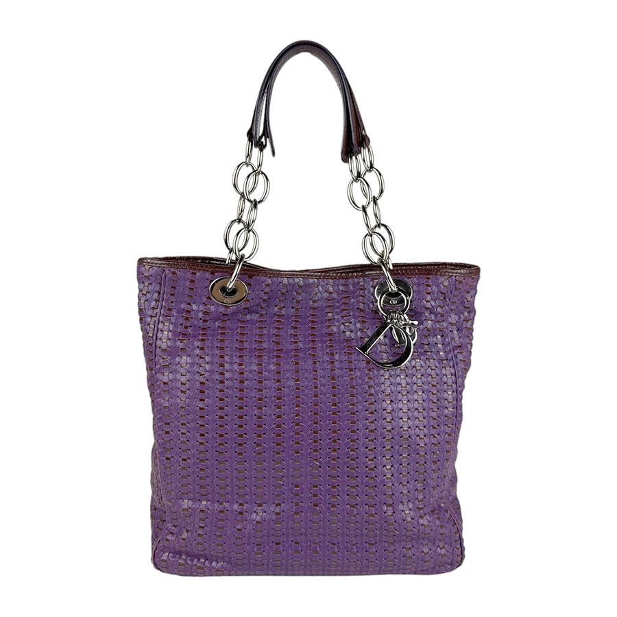 Christian Dior ショルダーバッグ パープル クリスチャンディオール Christian Dior ショルダーバッグ レザー