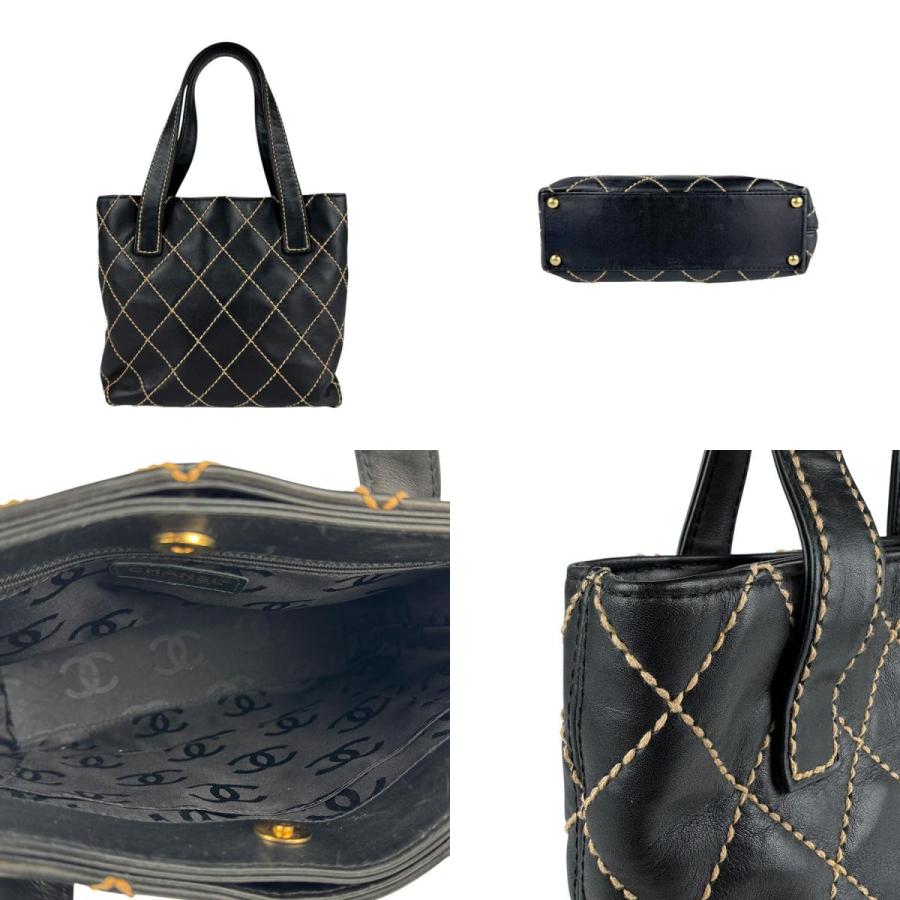 CHANEL（シャネル） ハンドバッグ ワイルドステッチ レザー ブラック