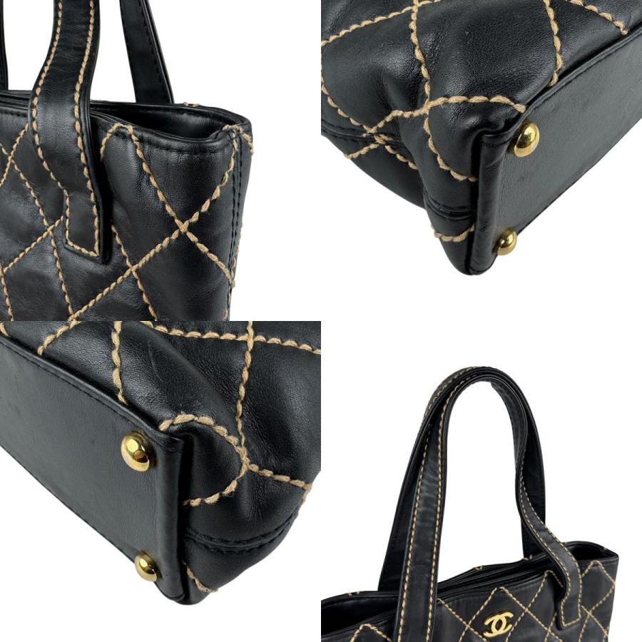 CHANEL（シャネル） ハンドバッグ ワイルドステッチ レザー ブラック