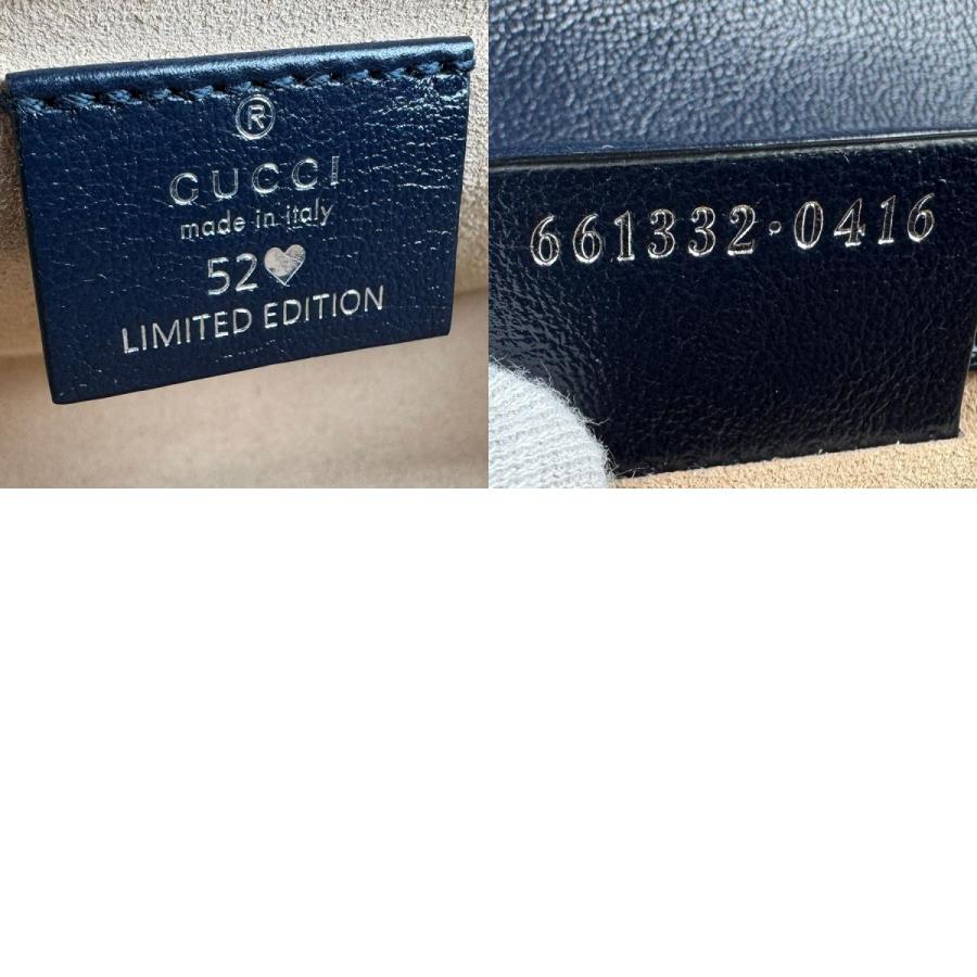 【美品】グッチ ショルダーバッグ GGキャンバス　レザー ネイビー×ブラック GUCCI グッチ ショルダーバッグ GGキャンバス/レザー ネイビー