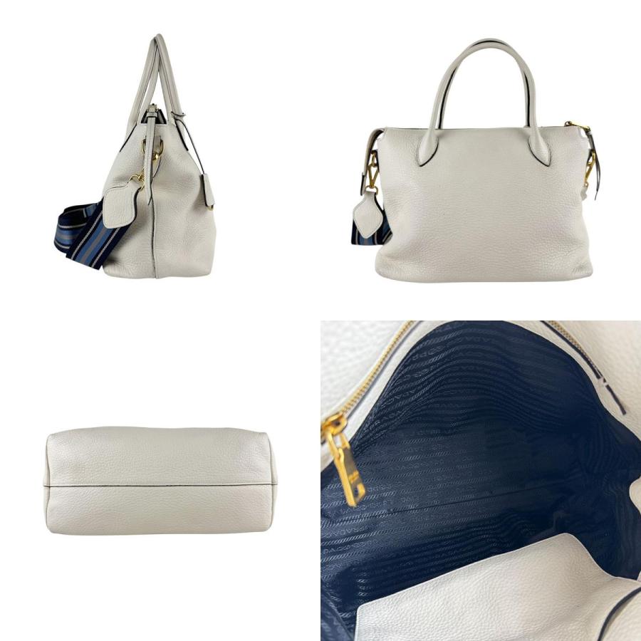 PRADA プラダ ハンドバッグ ショルダーバッグ レザー ホワイト