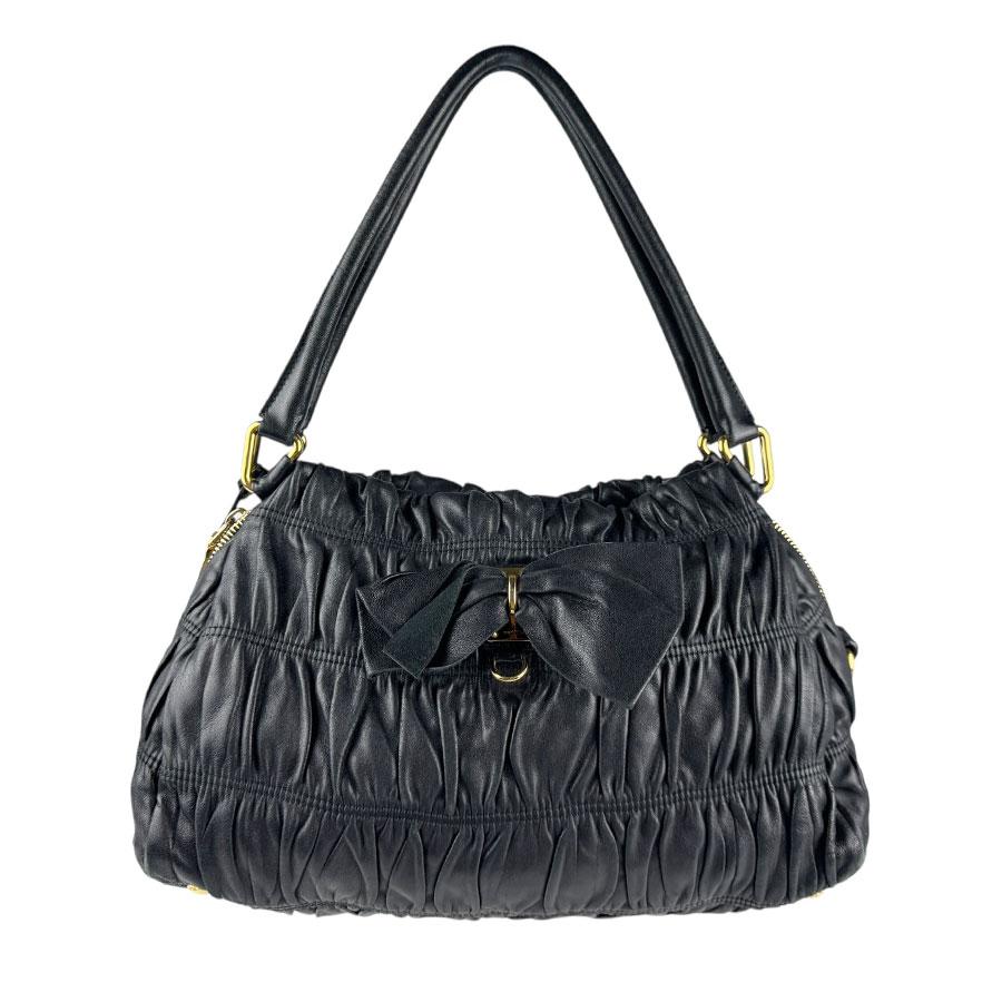 PRADA ブラック リボン付きショルダーバッグ PRADA プラダ ショルダー