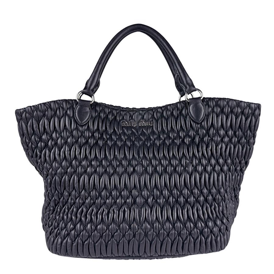 ミュウ ミュウ Miu Miu ショルダーバッグ ナッパ レザー クリスタル