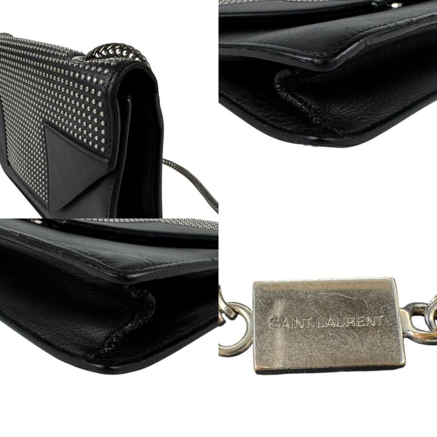 サンローラン SAINT LAURENT 斜め掛けショルダーバッグ レザー/メタル