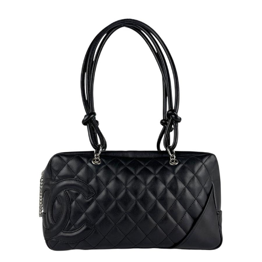 シャネル CHANEL カンボンラインショルダーバッグ ラムスキンブラック CHANEL シャネル ショルダーバッグ ラムスキン ブラック