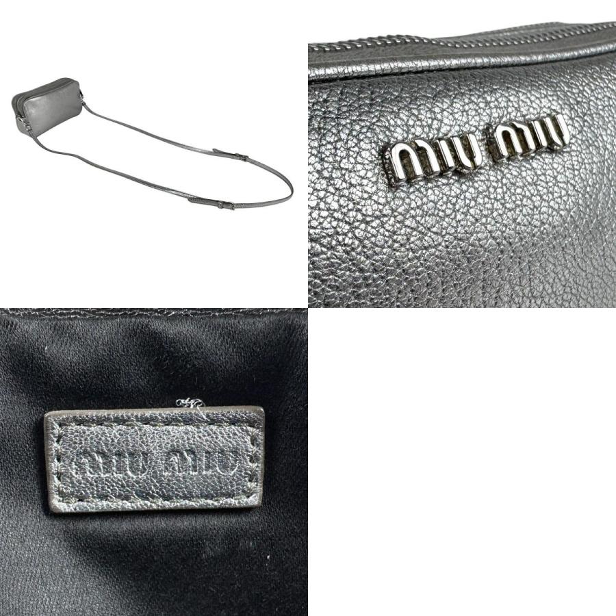 miu miu（ミュウミュウ） ショルダーバッグ レザー シルバー