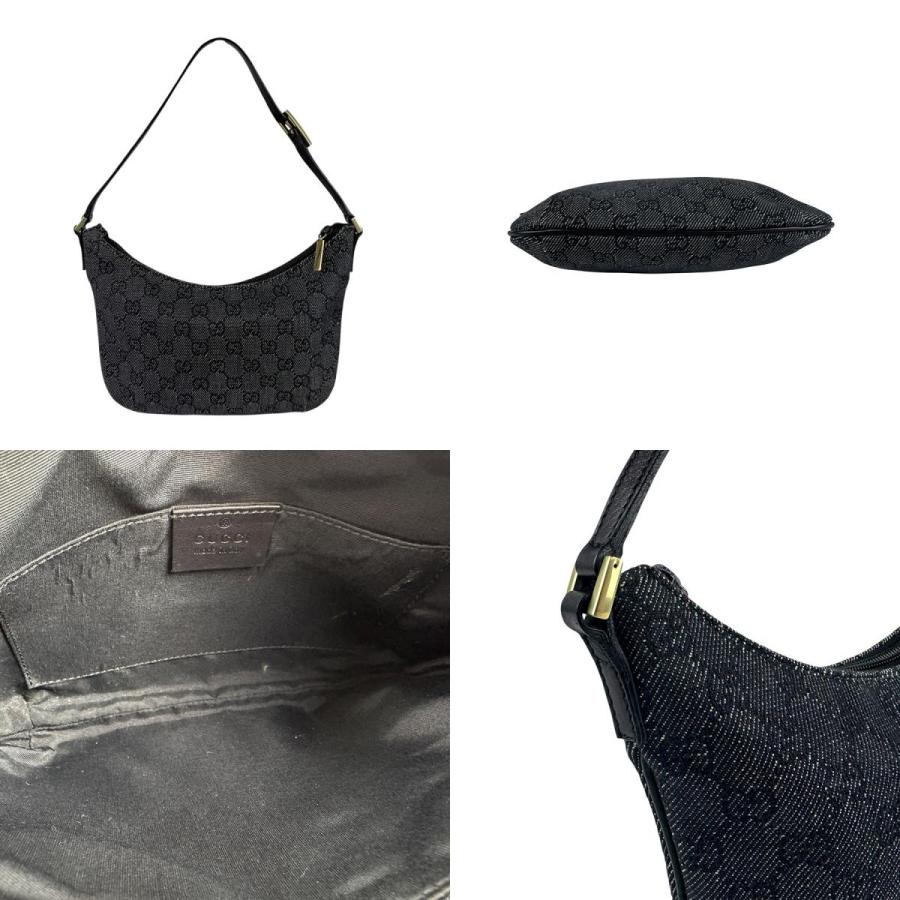 GUCCI（グッチ） ショルダーバッグ GGキャンバス/レザー ブラック