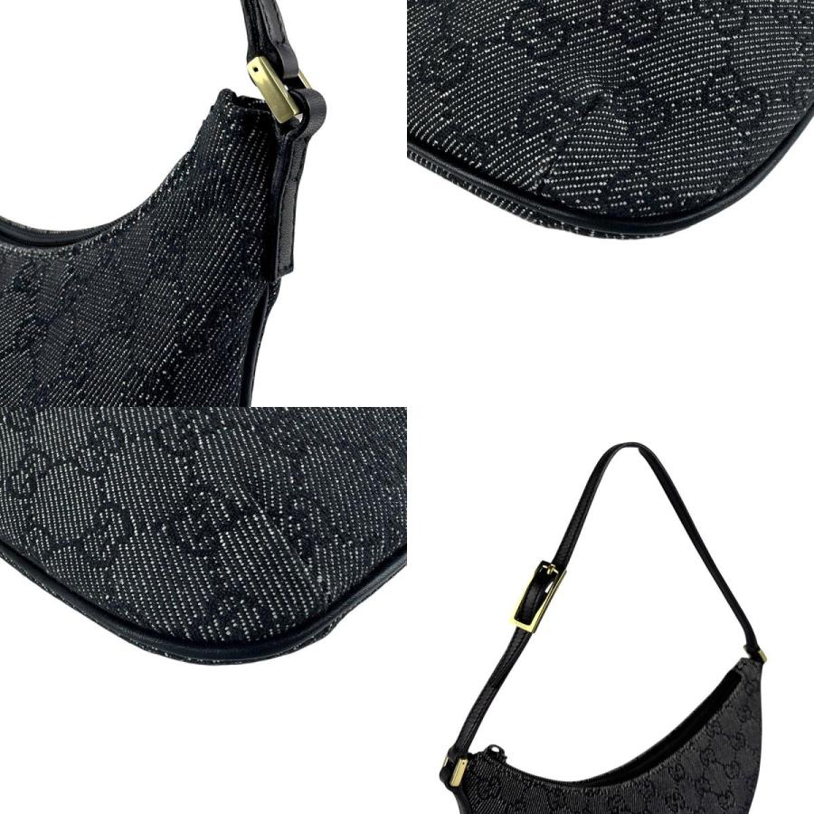 GUCCI（グッチ） ショルダーバッグ GGキャンバス/レザー ブラック