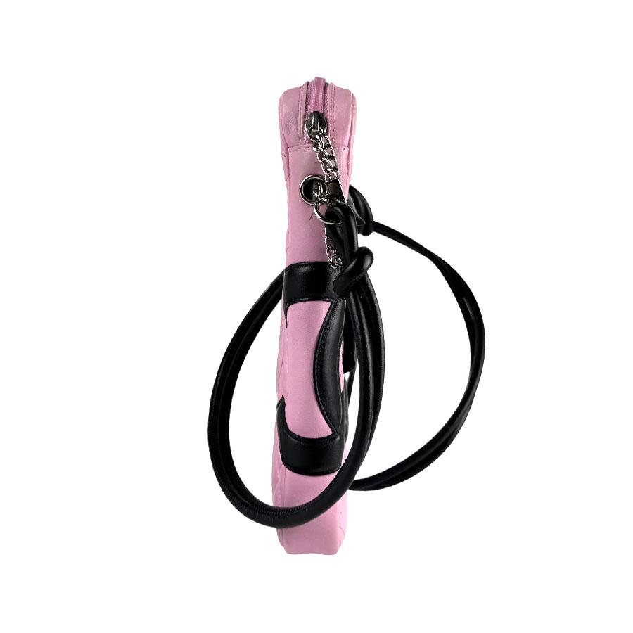 シャネル カンボンライン デカココ ショルダーバッグ ピンク ブラック 斜め掛け シャネル カンボンライン デカココ ショルダーバッグ ピンク