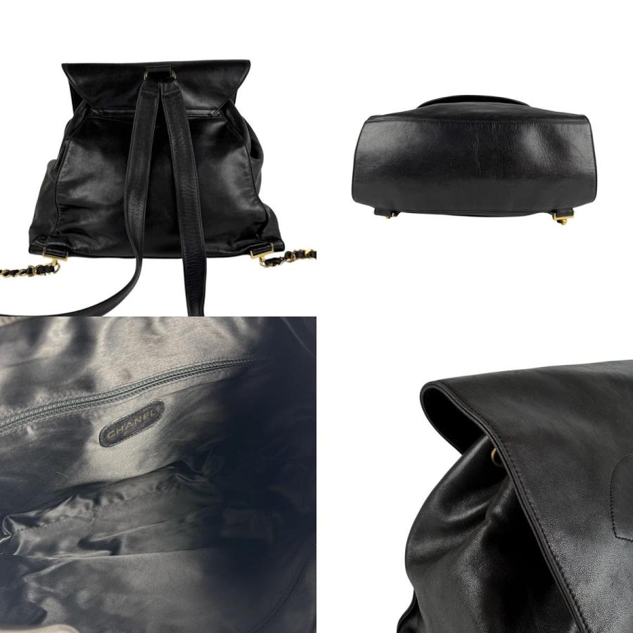 CHANEL シャネル リュック ラムスキン レザー ロゴ リュックサック　黒 CHANEL（シャネル） リュック ラムスキン ブラック : ブランドバリュー