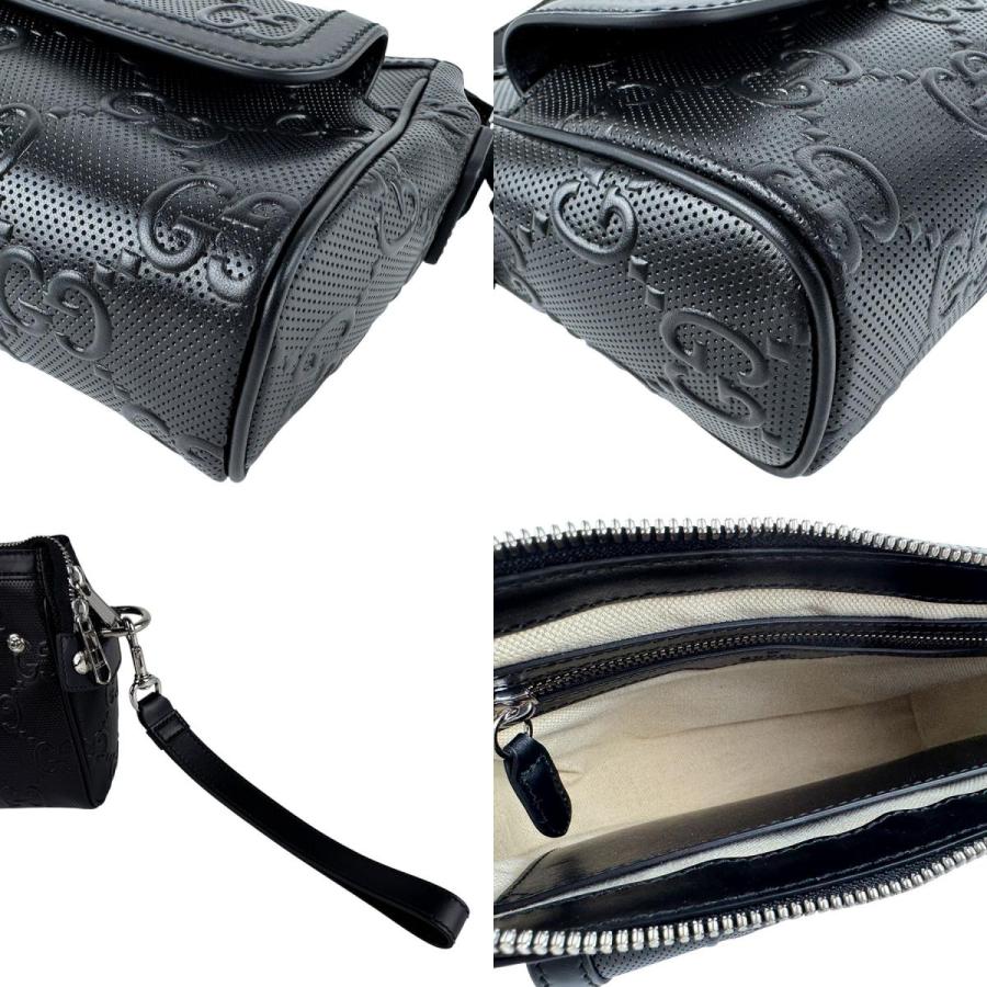 GUCCI（グッチ） クラッチバッグ レザー ブラック : ブランドバリュー