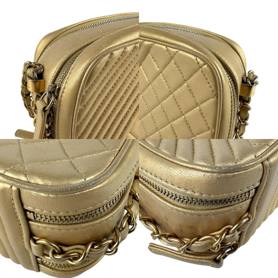 シャネル CHANEL ショルダーバッグ レザー/メタル ゴールド_3