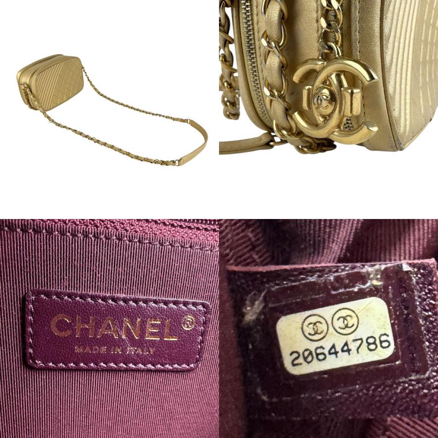 シャネル CHANEL ショルダーバッグ レザー/メタル ゴールド_4