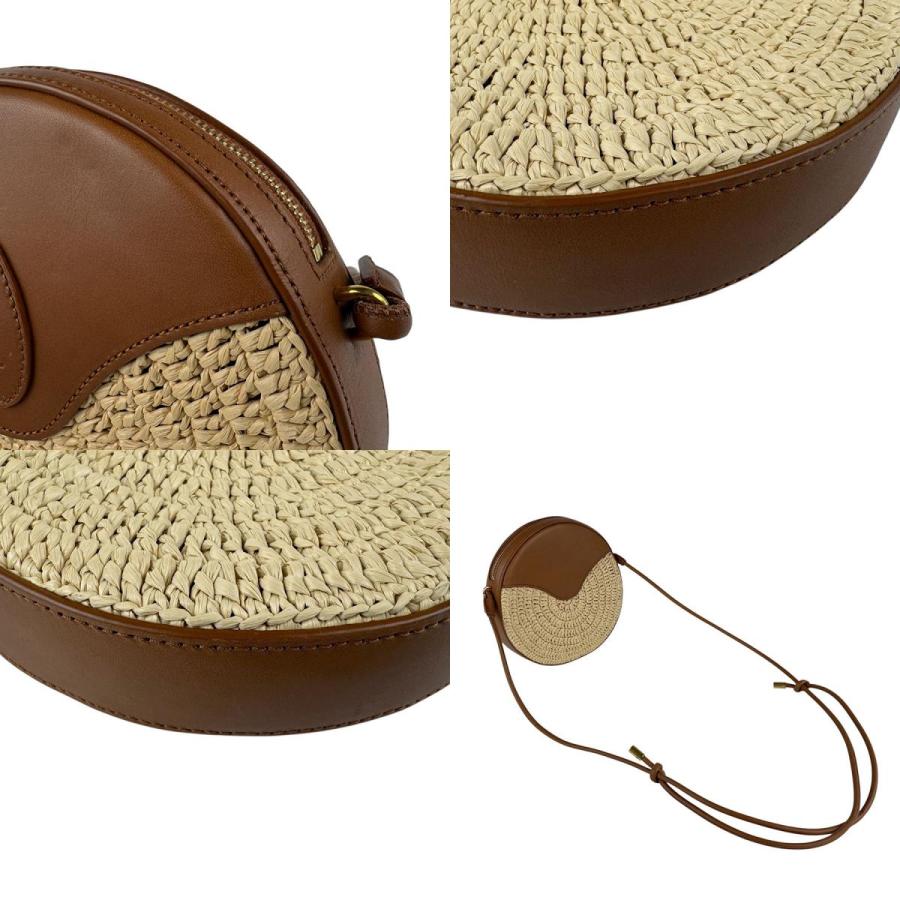 サンローラン カメラバッグ ラフィア レザー ブラウン ゴールド ショルダー サンローラン カメラバッグ ラフィア レザー ブラウン ゴールド