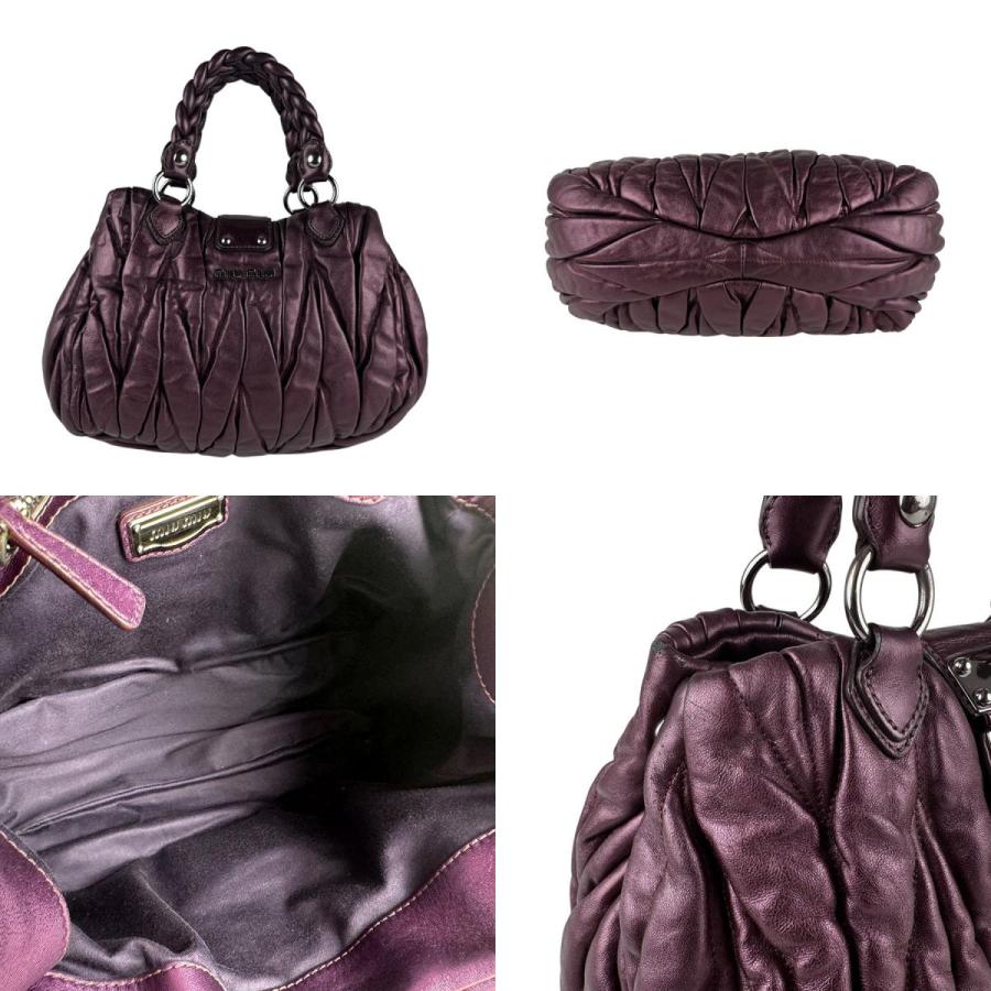 MIU MIU パープル レザー ショルダーバッグ miu ミュウミュウ