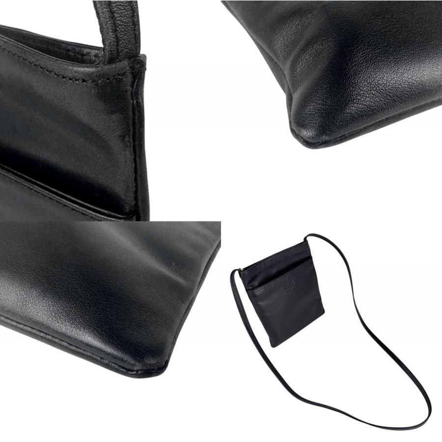 早い者勝ちです。 美品　LOEWE ブラック ショルダーバッグ LOEWE（ロエベ） ショルダーバッグ レザー ブラック : ブランド