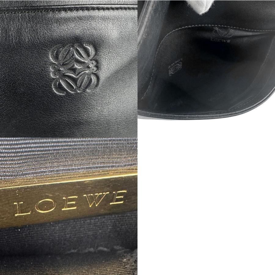 早い者勝ちです。 美品　LOEWE ブラック ショルダーバッグ LOEWE（ロエベ） ショルダーバッグ レザー ブラック : ブランド